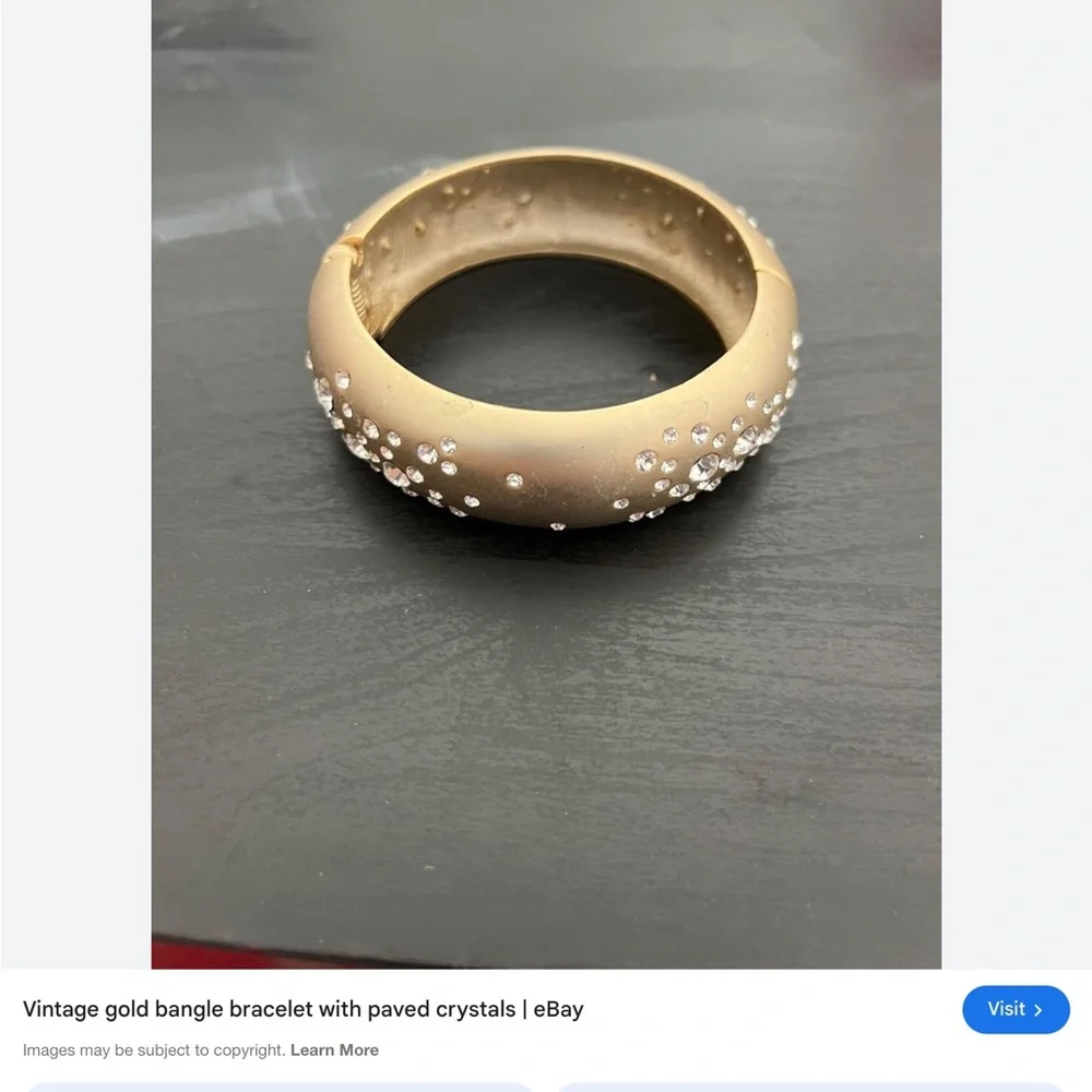 Alexis Bittar Gold and Pink Crystal Bangle